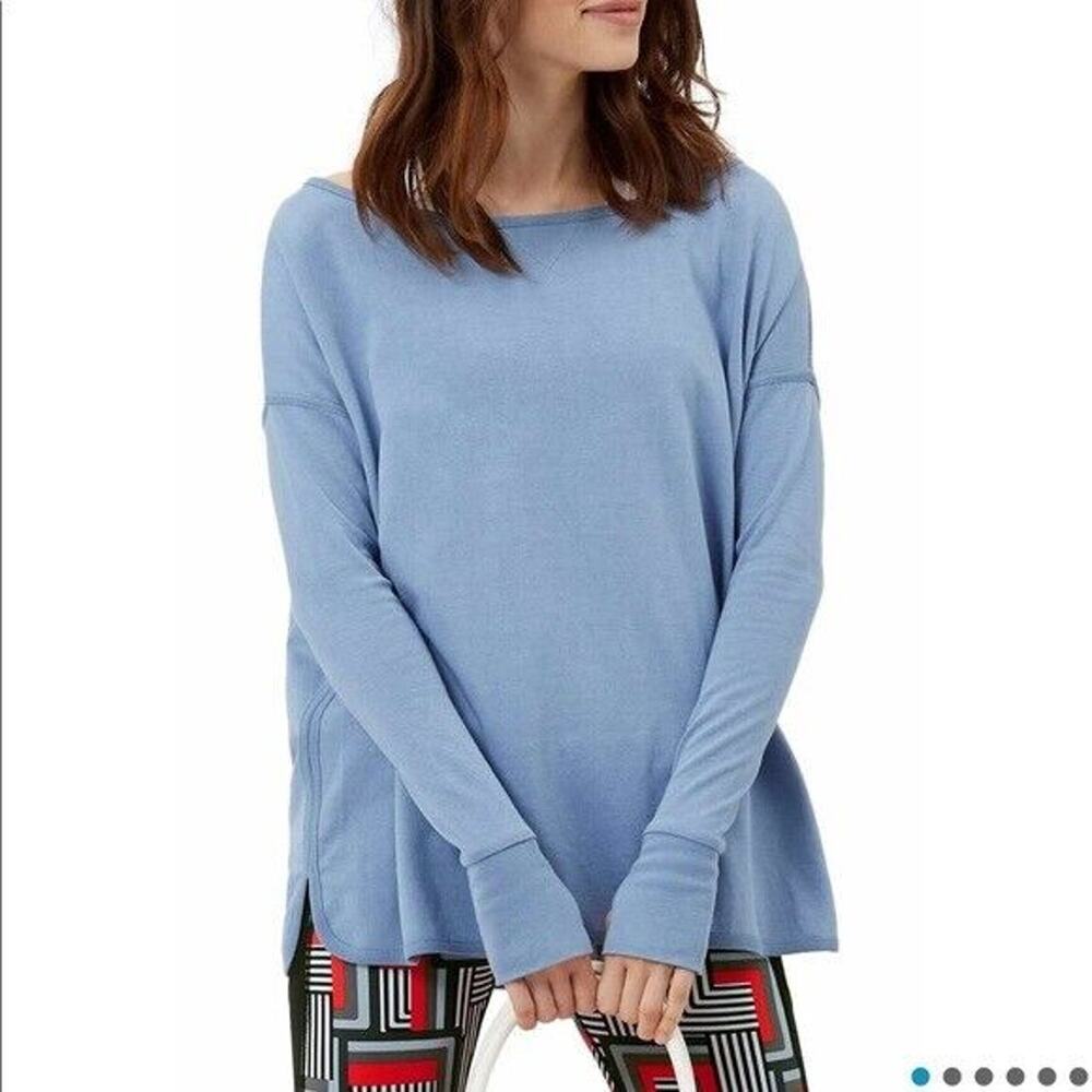 Sweaty Betty Simhasana Sport Sweat Yoga Oversized Sweatshirt Size XS Blue NEW